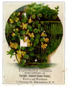Victorian Trade Cards 1850s Engelbreckt & Thomson, Piano Mfg., Binghamton, NY - Picture 1 of 2