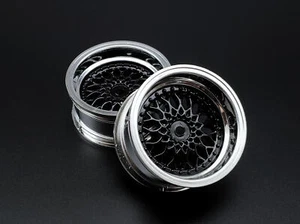 FELGEN 1:10 TW 26MM "CLASSIC BBS STYLE" CHROM / SCHWARZ 6MM OFFSET 2 ST. # 20560 - Bild 1 von 1