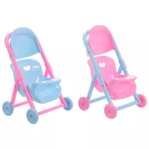2 Pcs Stroller Realistic Doll Pushchair Pretend Play Child Infant - Picture 1 of 12