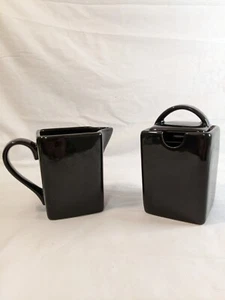 10 Strawberry Street Black Square Creamer e zuccheriera con coperchio SM BROCCA CREMA  - Foto 1 di 8