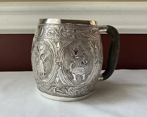 VTG Silver Tankard From South East Asia, Marked, Hand Hammered - Picture 1 of 9