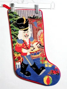 Weihnachtsstrumpf Nadelspitze Spielzeug Soldat fertig 18" mehrfarbig Nussknacker - Bild 1 von 5