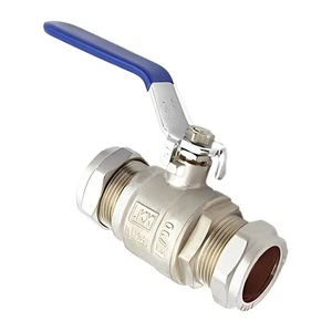 22mm Lever Ball Valve - Blue Handle - FREE Next-Day Delivery - Picture 1 of 3