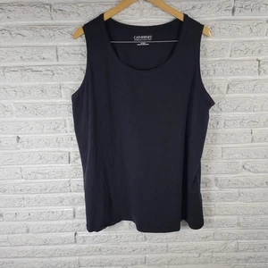 Top Catherines Suprema para mujer 2X Plus sin mangas negro mezcla de algodón informal - Imagen 1 de 8