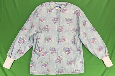 XS Long Sleeve Snowman Family Patterned Crest Scrub Top - Image 1 of 4