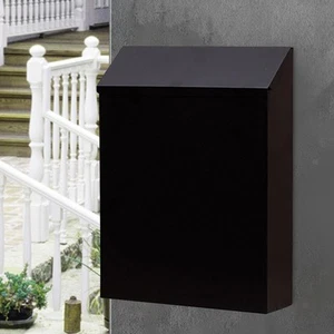 Wall Mounted Mailbox Newspaper Holder Box for Front black - Picture 1 of 7