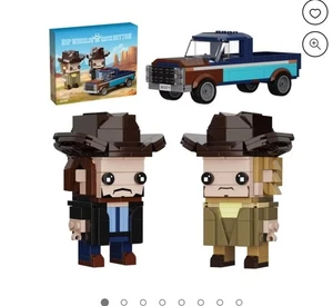 Rip Wheeler and Kayce Dutton & Car Building Blocks Set Cowboy Series Figures Bri - Picture 1 of 6