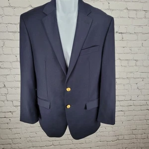 Blazer Culwell & Son Azul Marino Oscuro 100% Lana 2 Botones Dorados Muesca Ventilada Talla 38R - Imagen 1 de 14