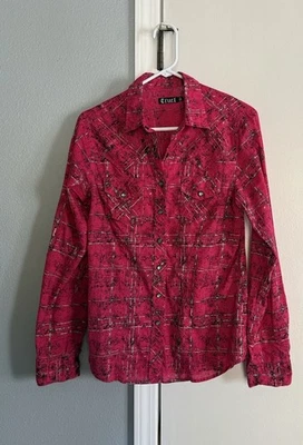 Camisa Western Rosa Med Cruel Niña Mujer Perla Botones a Presión Foto 1 de 4