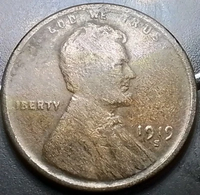 (Nov25) 1919 S Error Delamination/Woody Obverse & Reverse Sides Wheat Penny - Image 1 of 4