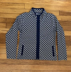 VINEYARD VINES Girls 14 Blue Whales Full Zip Jacket Stretch Cotton/Spandex - Picture 1 of 5