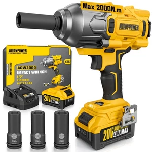 ALLOYPOWER Cordless Brushless Impact Wrench, 1475 ft-lbs (2000N.m), 1/2 High ... - Picture 1 of 7