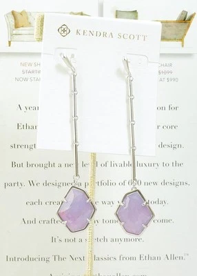 Новый с Ярлыками Kendra Scott Charmian аметист Dichroic AB капли серьги серебро - Изображение 1 из 4