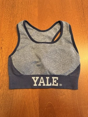 Yale Sports Bra Women's Small Gray Navy White University Bulldog Racerback Logo - Image 1 of 4
