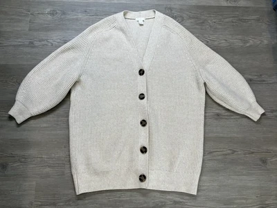 H&M Oversized Long Button Up Chunky Knit Cardigan Women’s Size XL - Image 1 of 4