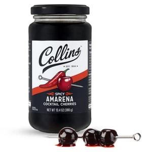 Spicy Amarena Cherries in Syrup Black Cherries for Old Fashioned or Manhatta - Picture 1 of 7