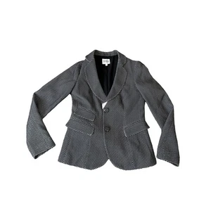 Giorgio Armani Collezioni Chevron Jacquard Blazer Black SZ 6 jacket - Picture 1 of 8