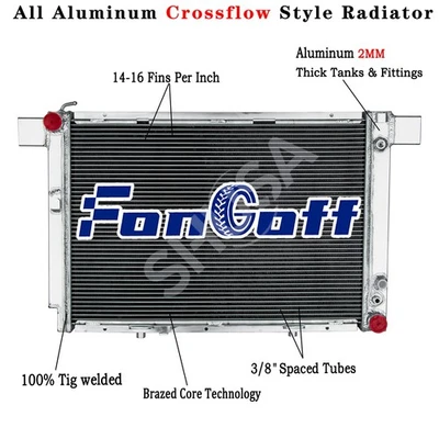 3 Row Aluminum Radiator For 1990-2002 1996 MERCEDES BENZ SL500 500 SL 5.0L - Image 1 of 4