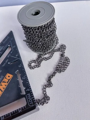 Cadena de cable Gunmetal • Carrete completo • Cadena a granel para hacer joyas Foto 1 de 3