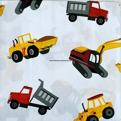 100% COTTON Construction Twin Sheet SET ~ SIZE TWIN ~ Tractor Bulldozer NEW - Image 1 of 2