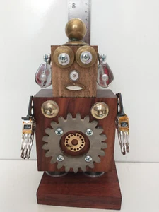 Industrial Robot 8" Tall w/ Multiple Metal Elements - Picture 1 of 6