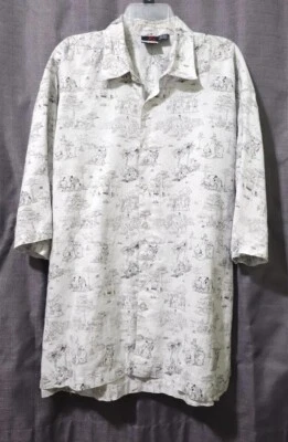 Camisa Para Hombres Jordan Craig RARA 100% LINO XL Gris Abstracto Safari Rinoceronte Corta Slv Foto 1 de 4