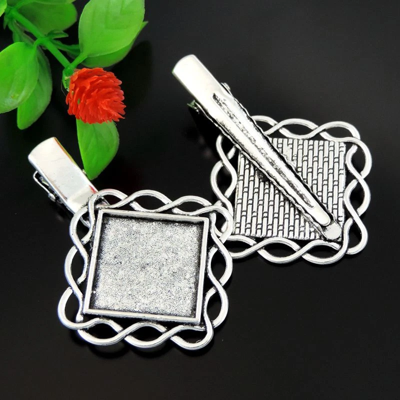 Horquilla interior de 20 mm con bisel circular retorcido horquilla interior de aleación plateada retro de 5 piezas Foto 1 de 4