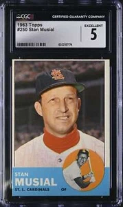 1963 TOPPS #250 STAN MUSIAL CGC 5 EXCELLENT CARDINALS 3088 - Picture 1 of 2