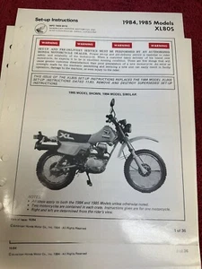 Honda XL80S 85 84 Set up Instructions Manual Official OEM Vintage Wire Diagram - Picture 1 of 5
