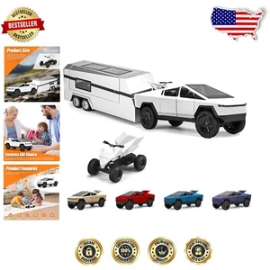 Juego de juguetes de camión cibernético 3 en 1 de colección: camioneta, cámper desmontable y motocicleta - Imagen 1 de 9