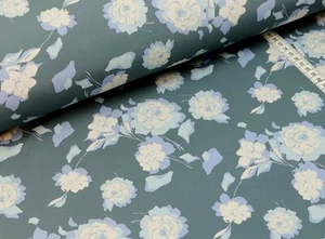 Softshell Stoff Meterware winddicht Rosen Blau auf Dunkelgrau (EUR 16,98/m) - Bild 1 von 1