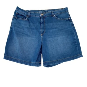 Gloria Vanderbilt Amanda Blue Denim Jean Shorts Size 16 All Around Slimming - Picture 1 of 15