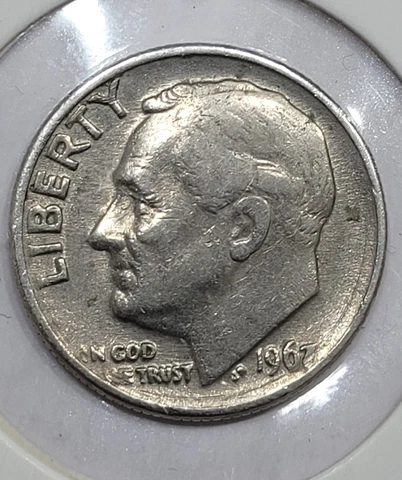 1967 Roosevelt Dime Die Adjustment/ Through Strike Error Cover