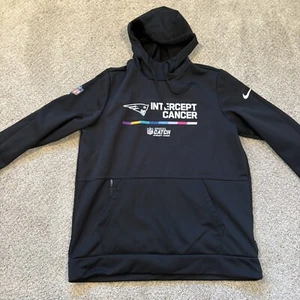 Nike New England Patriots Crucial Catch Intercept Cancer Hoodie Black Mens Large - Imagen 1 de 7
