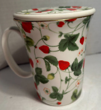 Gracie Bone China Strawberry Cup / Mug & Lid