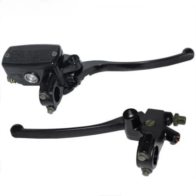 Motorcycle 7/8" Handlebar Hydraulic Brake Master Cylinder with Wire Clutch Lever - Image 1 of 4