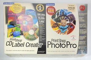 Broderbund Printshop Photo Pro & CD Label Creator Vintage Windows 95/98 Big Box - Picture 1 of 6