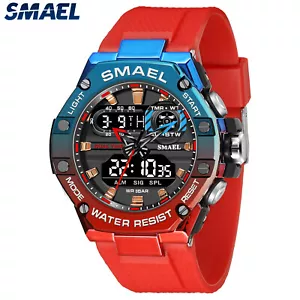SMAEL Digital Watch Men Military Sport Wristwatch Steel Case Boys Sport Watch - Picture 1 of 22