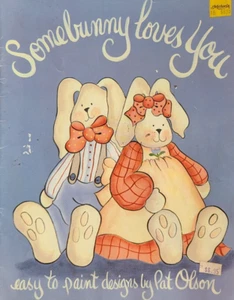 Somebunny Loves You Folk Art Tole Decorative Painting Rabbit Dolls Country - Picture 1 of 8