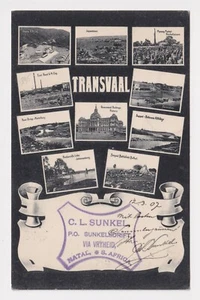 UK COLONIAL NATAL TRANSVAAL MULTI VIEW INTERESTING POSTEMARKS 1907 TO GERMANY - Picture 1 of 2