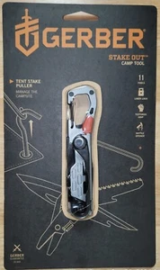 Gerber Gear Stake Out 11-in-1 Multi tool Plain Edge Blade Silver 31-003840 NEW - Picture 1 of 7