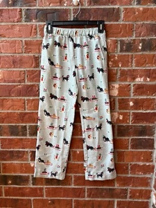 Lands End Boys 10 Blue Sled Dogs Snow Sledding Pajama Pants - Picture 1 of 7