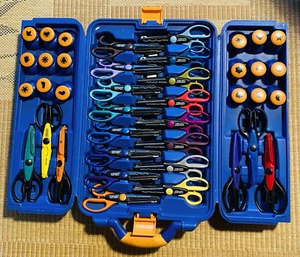 Fiskars Multi Cut Scissor Punch Set and Travel Case 40 Complete Set Scrapbook - Picture 1 of 15