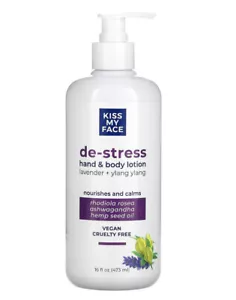 🔥Kiss My Face De-Stress Hand & Body Lotion Lavender + Ylang Ylang Cruelty Free - Picture 1 of 8