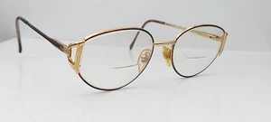 Vintage Sferoflex 2442 Brown Gold Oval Metal Sunglasses Italy FRAMES ONLY - Picture 1 of 5