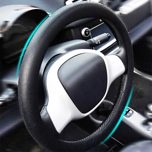 16" Soft Silicone Car Universal Trunk Interior Steering Wheel Parts Cover Black - Bild 1 von 7