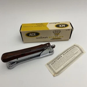 Vintage Ace Liner Aceliner 502 Stapler Brown Swirl With Original Box - Picture 1 of 7