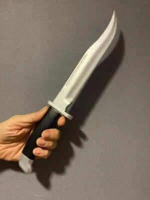 Hunting Knife Handheld Movie Prop HALLOWEEN Ghost Screams Accessory Fake PU Foam - Image 1 of 3