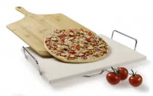 Pizzastein aus Cordierrit 38 x 30 x 1,5 cm für Backofen & Grill 4 er Set - Bild 1 von 4