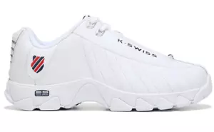K Swiss ST329 CMF White Navy Red Mens Memory Foam Shoes Size 8 - 13 - Picture 1 of 5